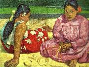 Paul Gauguin kvinnor pa stranden oil on canvas